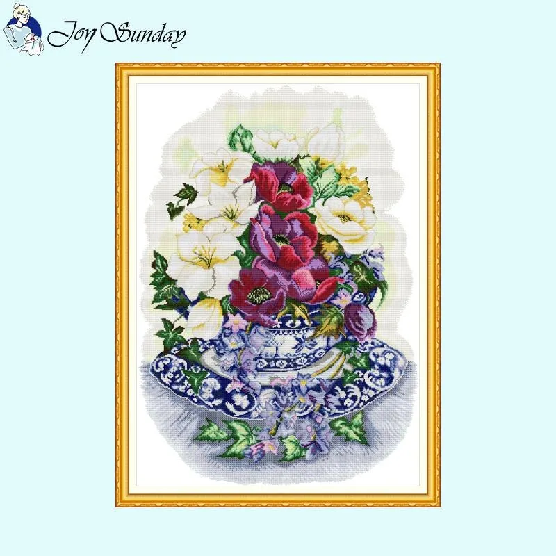 Porcelain and Flower Joy Sunday Cross Stitch