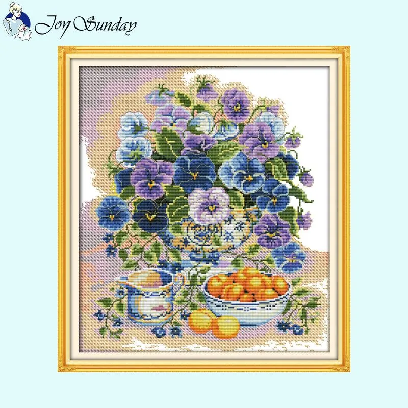 Porcelain and Flower Joy Sunday Cross Stitch