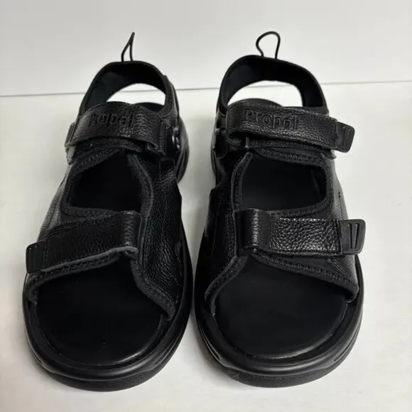 Propet Men’s Surfwalker II Black Strappy Sandals, Size 10.5 XX(5E)