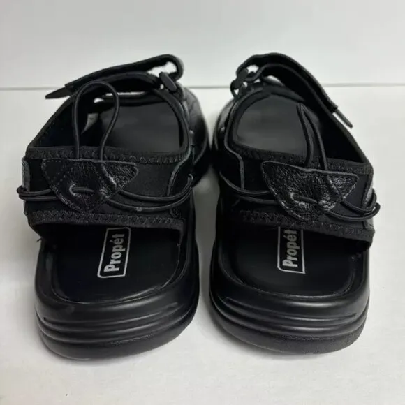 Propet Men’s Surfwalker II Black Strappy Sandals, Size 10.5 XX(5E)
