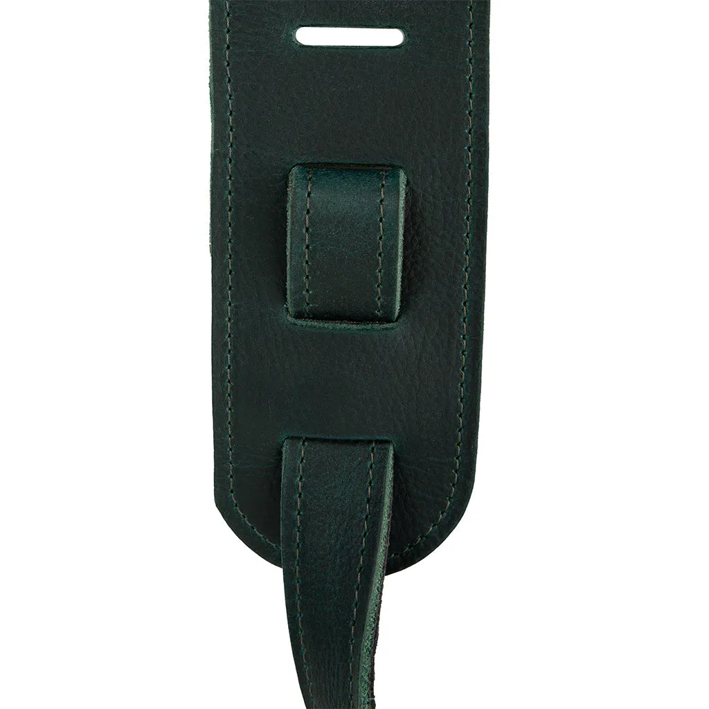 PRS 2.5inch Leather Bird Swarm Guitar Strap, Dark Green