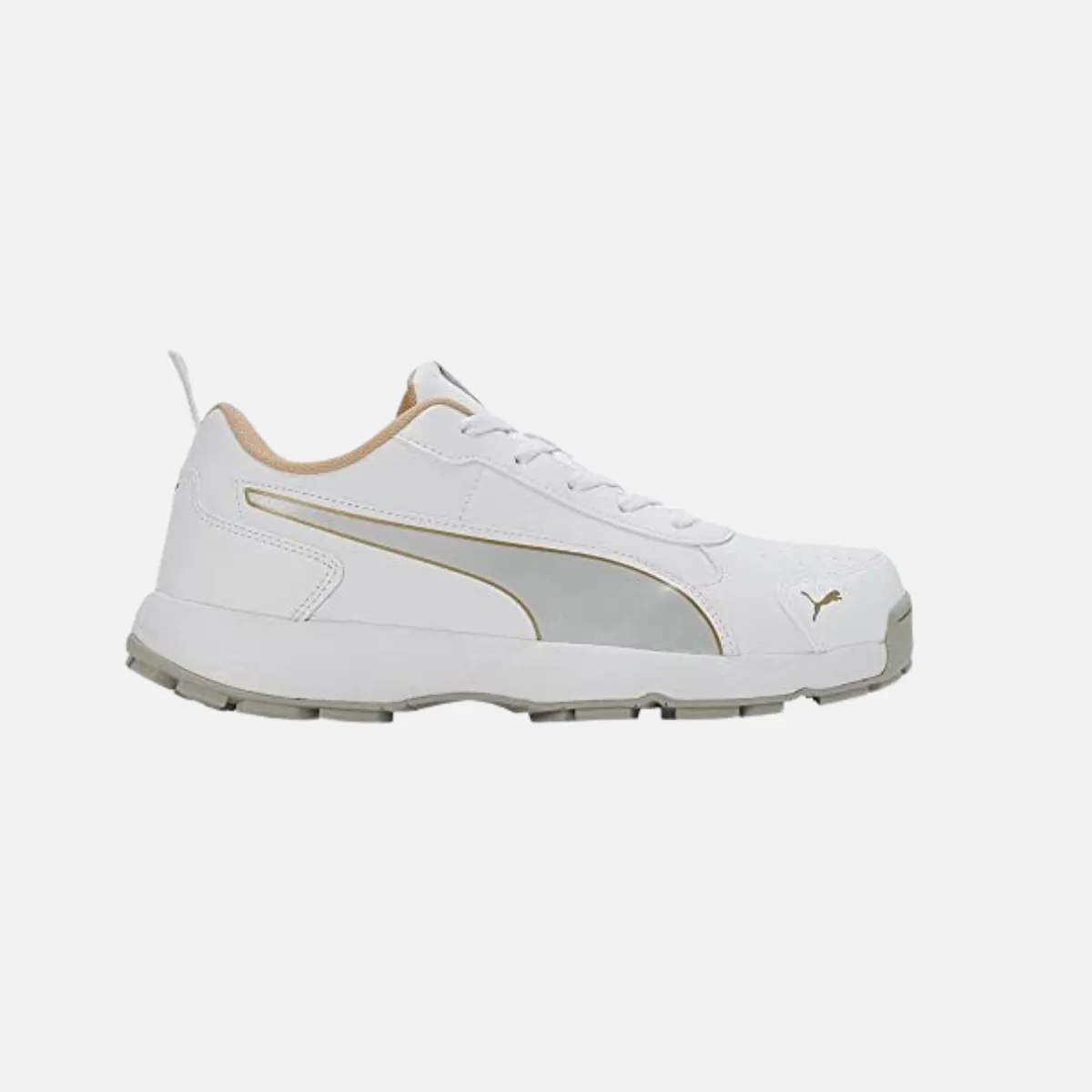 Puma Mens Cricket Classicat Cricket Shoe-Metallic Gold-Silver-White-Team Gold