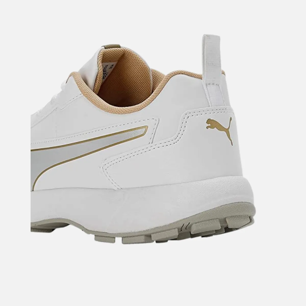 Puma Mens Cricket Classicat Cricket Shoe-Metallic Gold-Silver-White-Team Gold