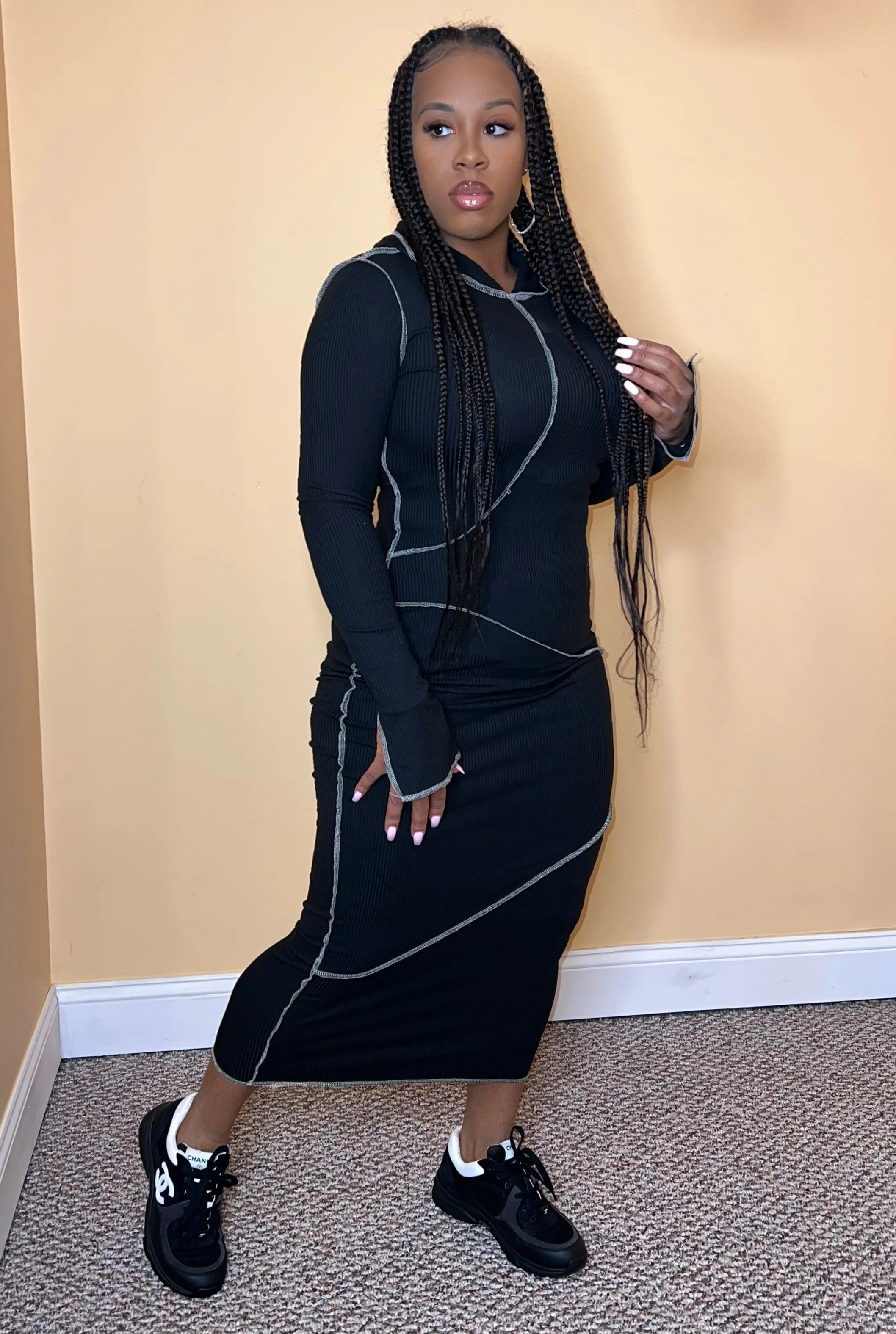 "Stitch"midi dress
