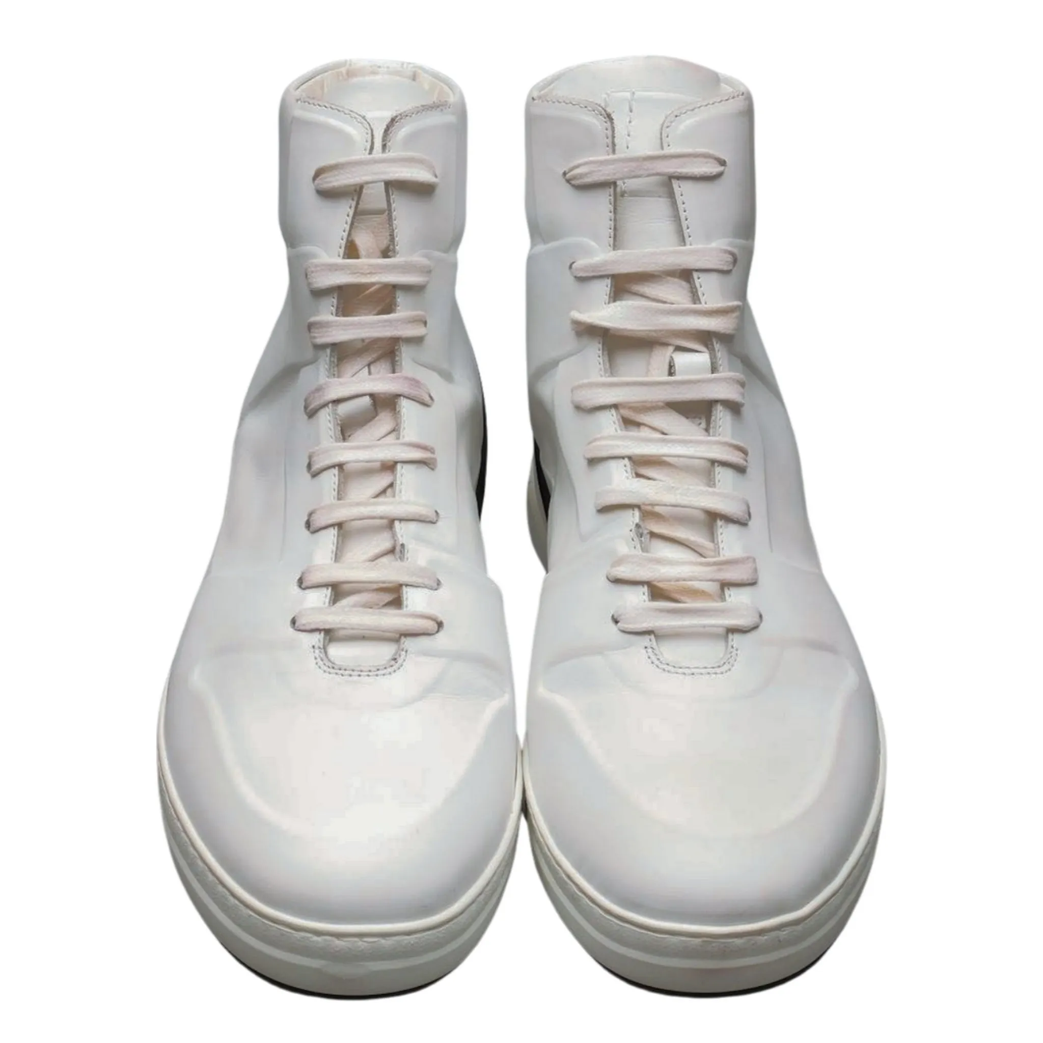 'Radial Spoiler' White Leather Hi Top Sneaker UK 9 EU 43