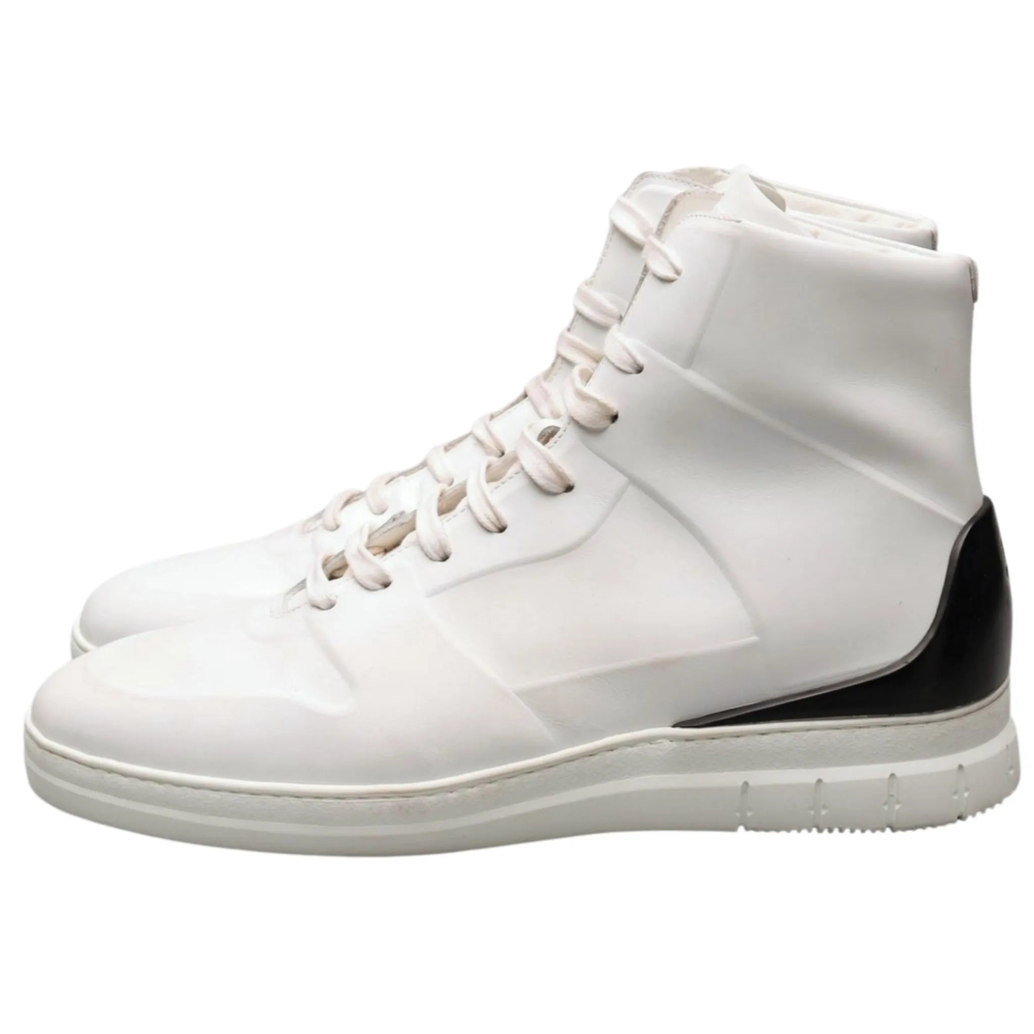 'Radial Spoiler' White Leather Hi Top Sneaker UK 9 EU 43