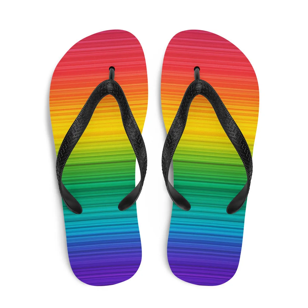Rainbow Gradient Flip Flops