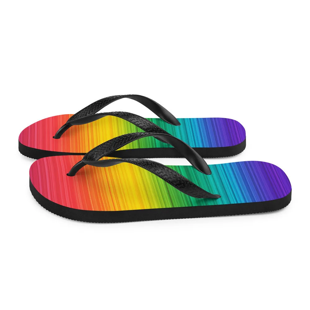 Rainbow Gradient Flip Flops