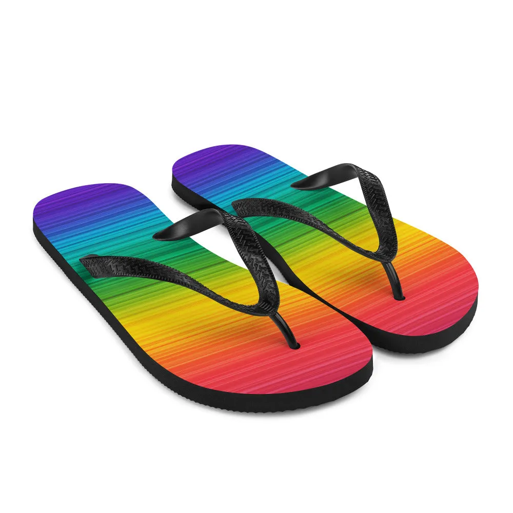 Rainbow Gradient Flip Flops