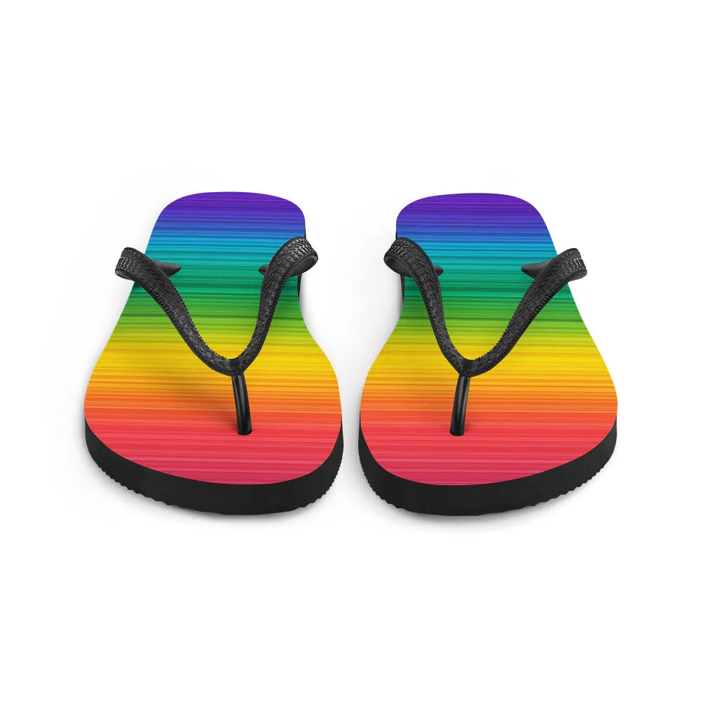 Rainbow Gradient Flip Flops