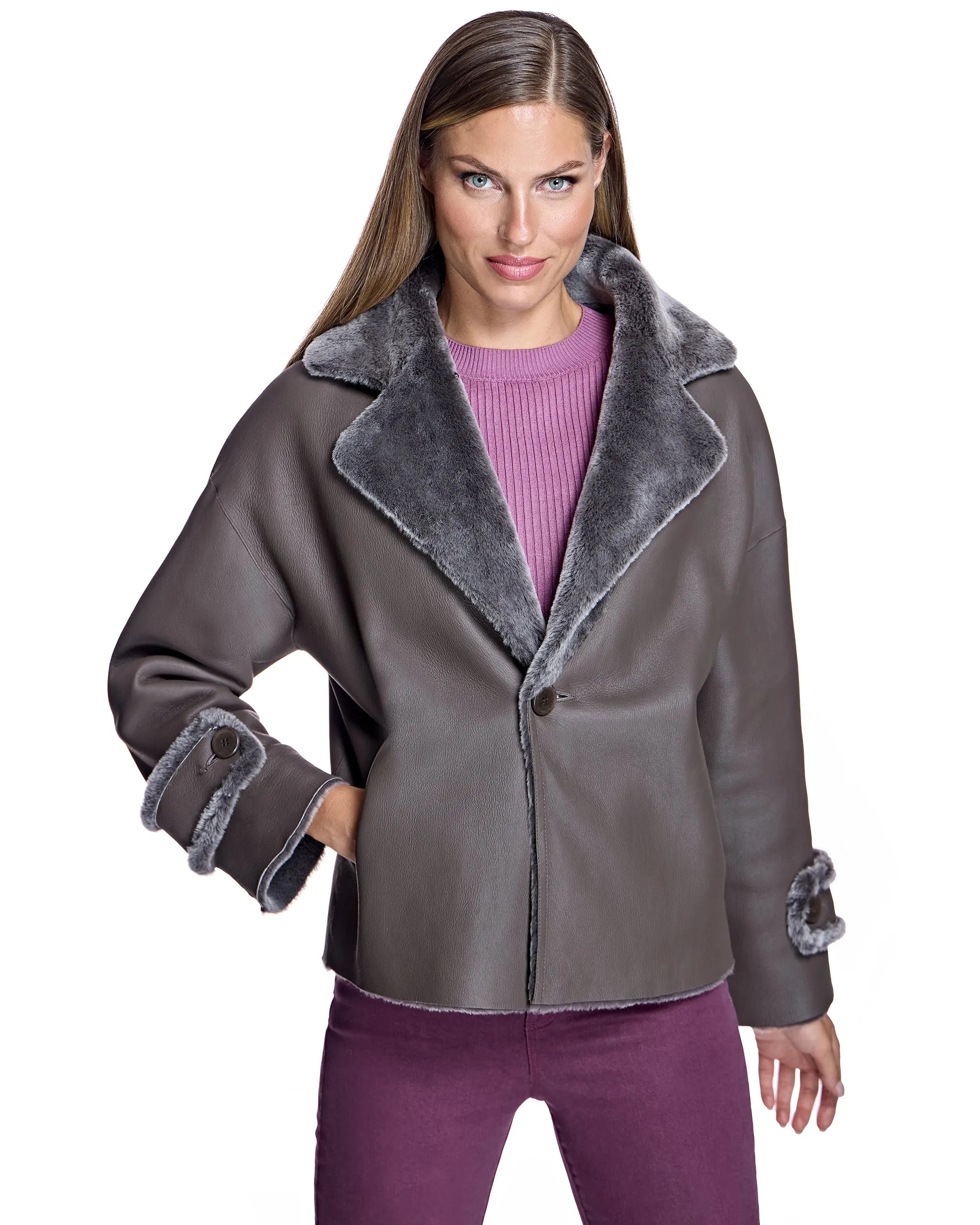 REVERSIBLE SHEARLING LAMB JACKET