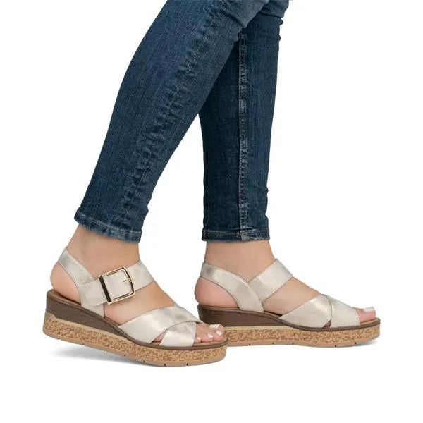 Rieker - 63795 Gold Wedge Sandal