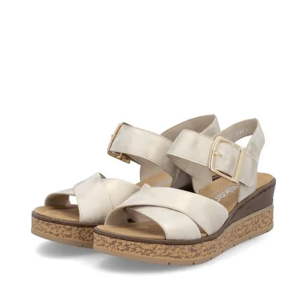 Rieker - 63795 Gold Wedge Sandal