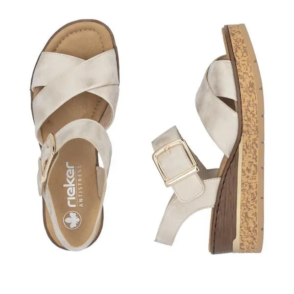 Rieker - 63795 Gold Wedge Sandal