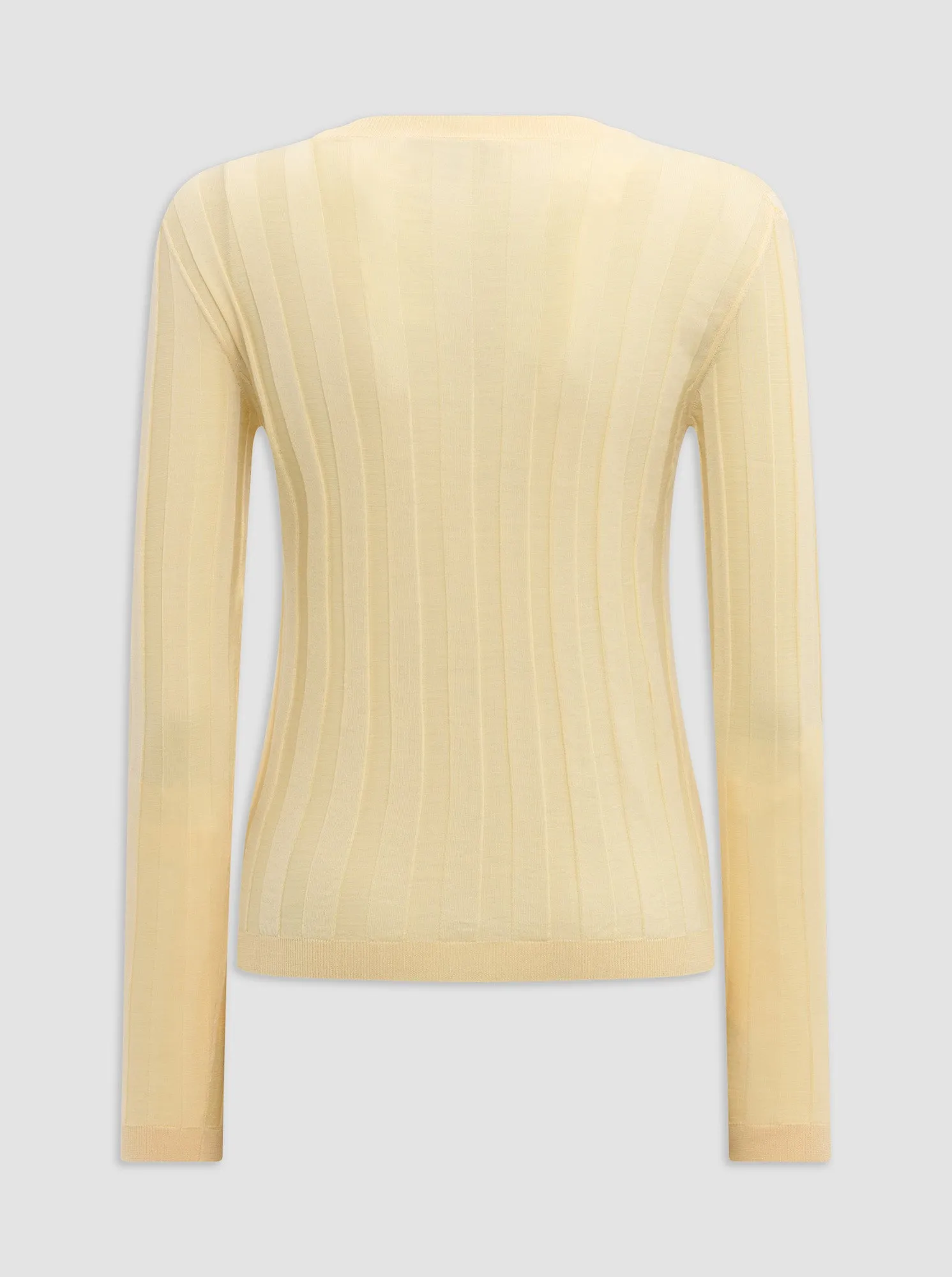 RIONE V-neck rib sweater Yellow