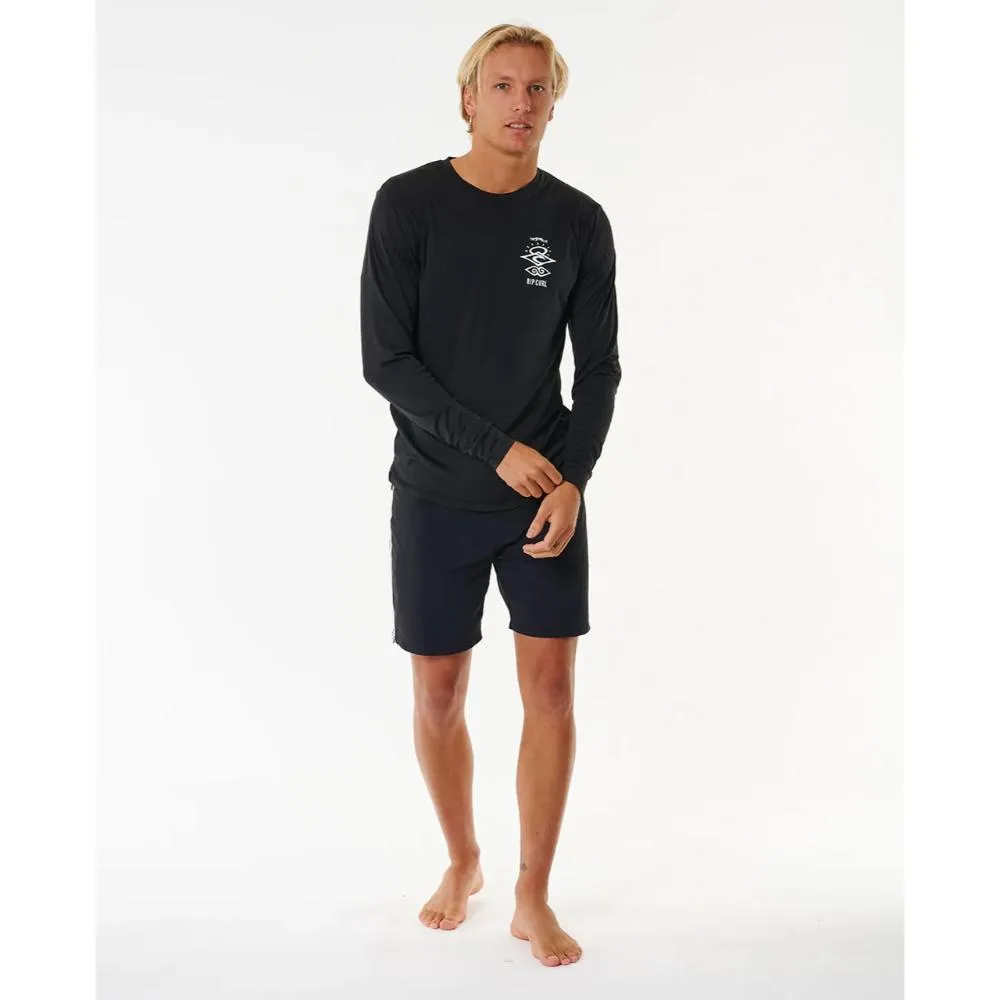 RIP CURL ICONS SURFLITE UV L/S RASH GUARD BLACK (Copie)
