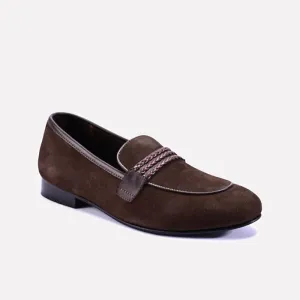 Rogue Brown Formal Velvet Loafers 0111289