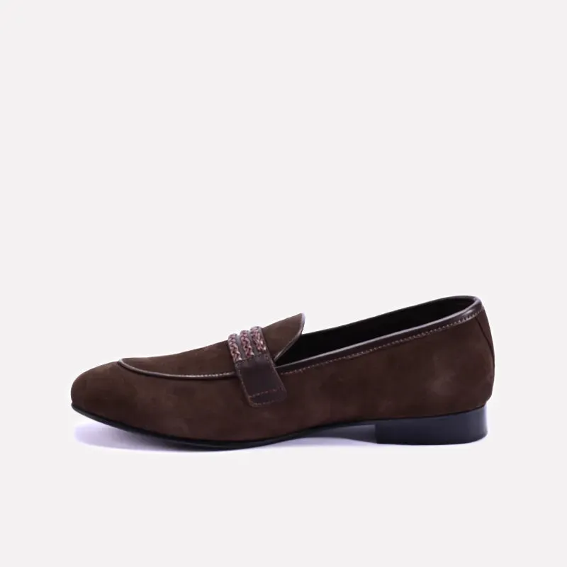 Rogue Brown Formal Velvet Loafers 0111289