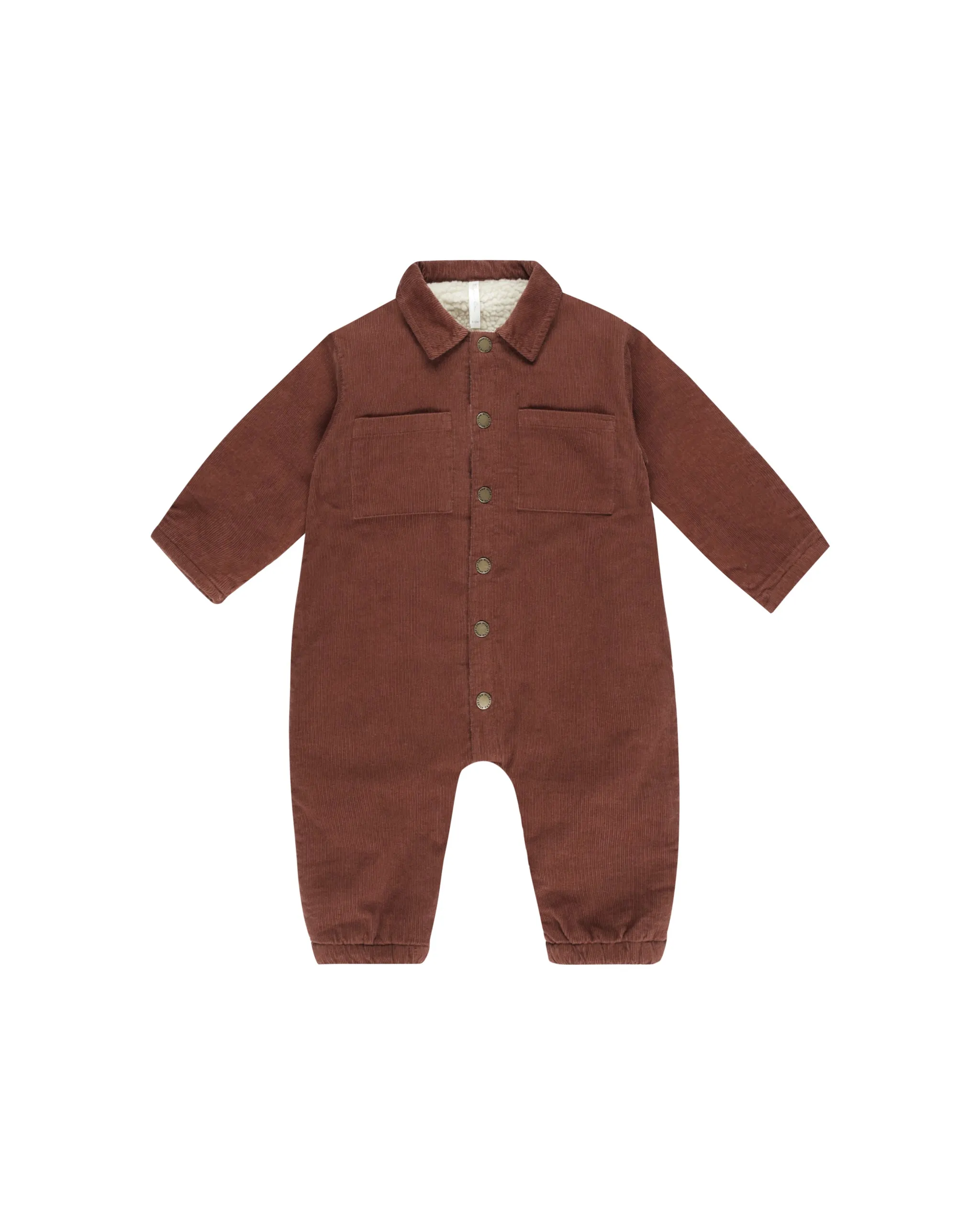 RYLEE   CRU Cord Baby Jumpsuit || Brick