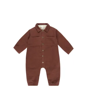 RYLEE   CRU Cord Baby Jumpsuit || Brick