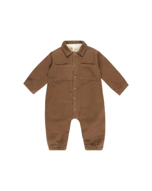 RYLEE   CRU Cord Baby Jumpsuit || Saddle