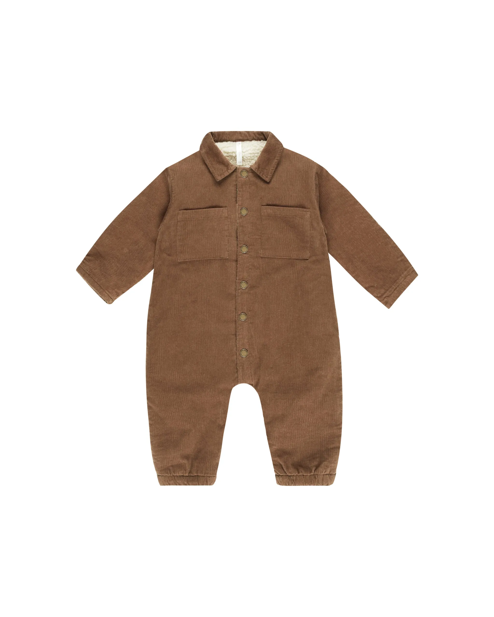 RYLEE   CRU Cord Baby Jumpsuit || Saddle