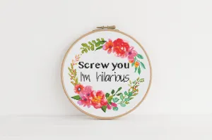 Screw You Cross Stitch Pattern #312
