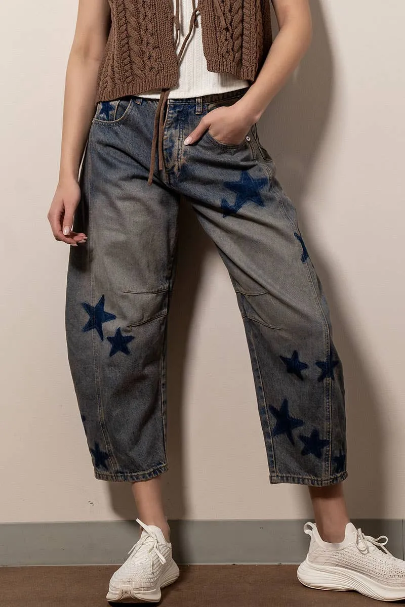 Sea of Stars Barrel Jeans