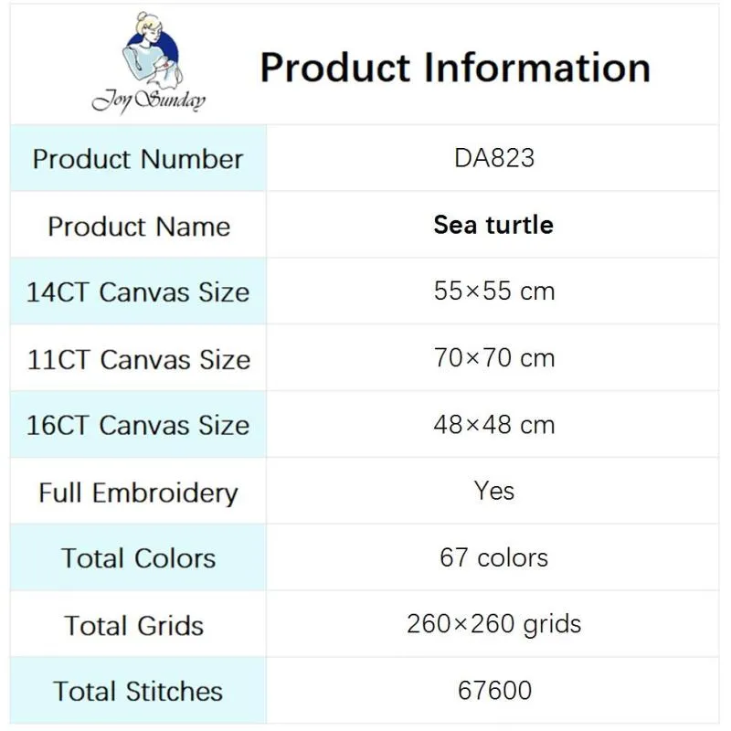 Sea Turtle Marine DIY Cross Stitch