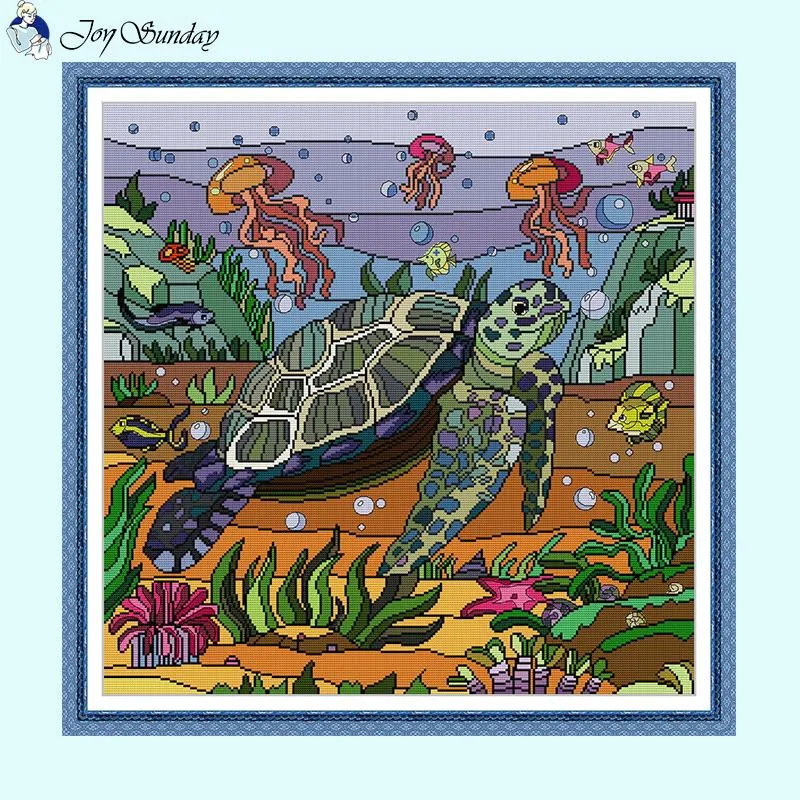 Sea Turtle Marine DIY Cross Stitch