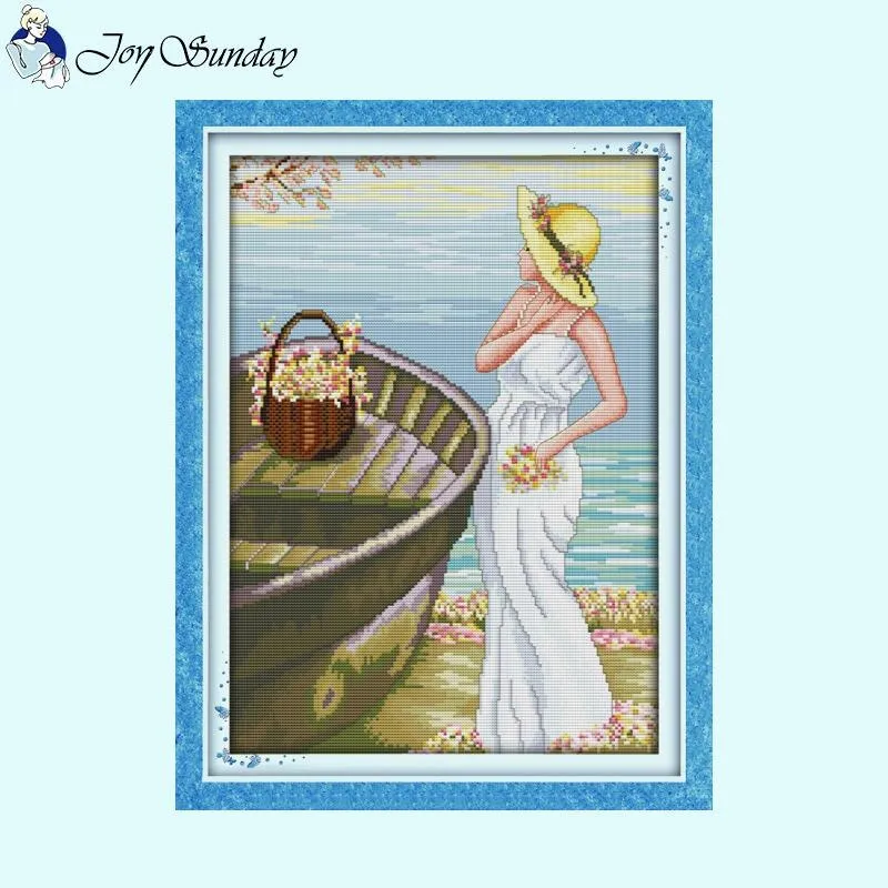 Seaside Maiden Joy Sunday Counted DIY Cross Stitch