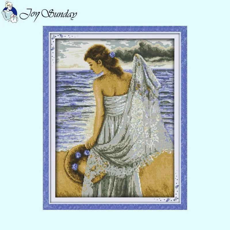 Seaside Maiden Joy Sunday Counted DIY Cross Stitch