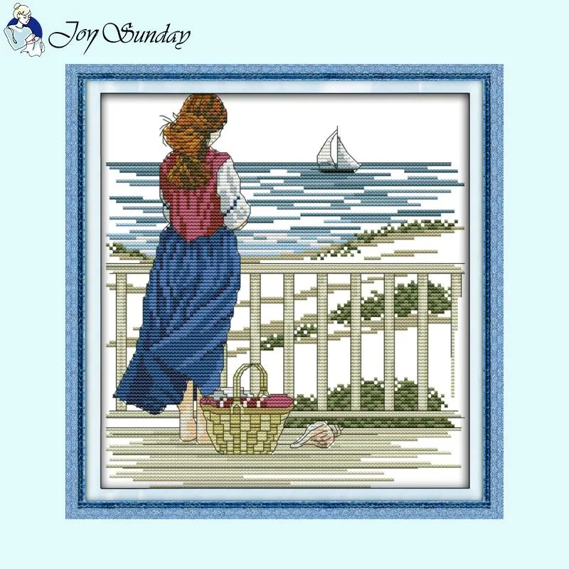 Seaside Maiden Joy Sunday Counted DIY Cross Stitch