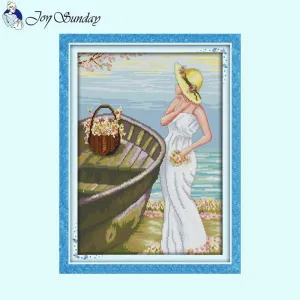 Seaside Maiden Joy Sunday Counted DIY Cross Stitch