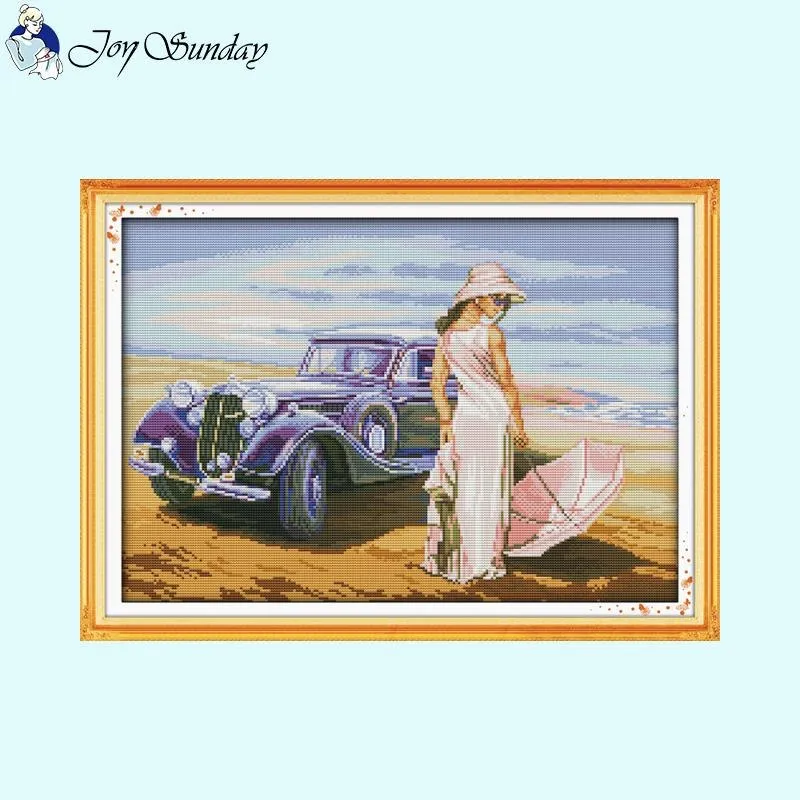 Seaside Maiden Joy Sunday Counted DIY Cross Stitch
