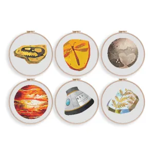 Set of 6 Science Cross Stitch Patterns