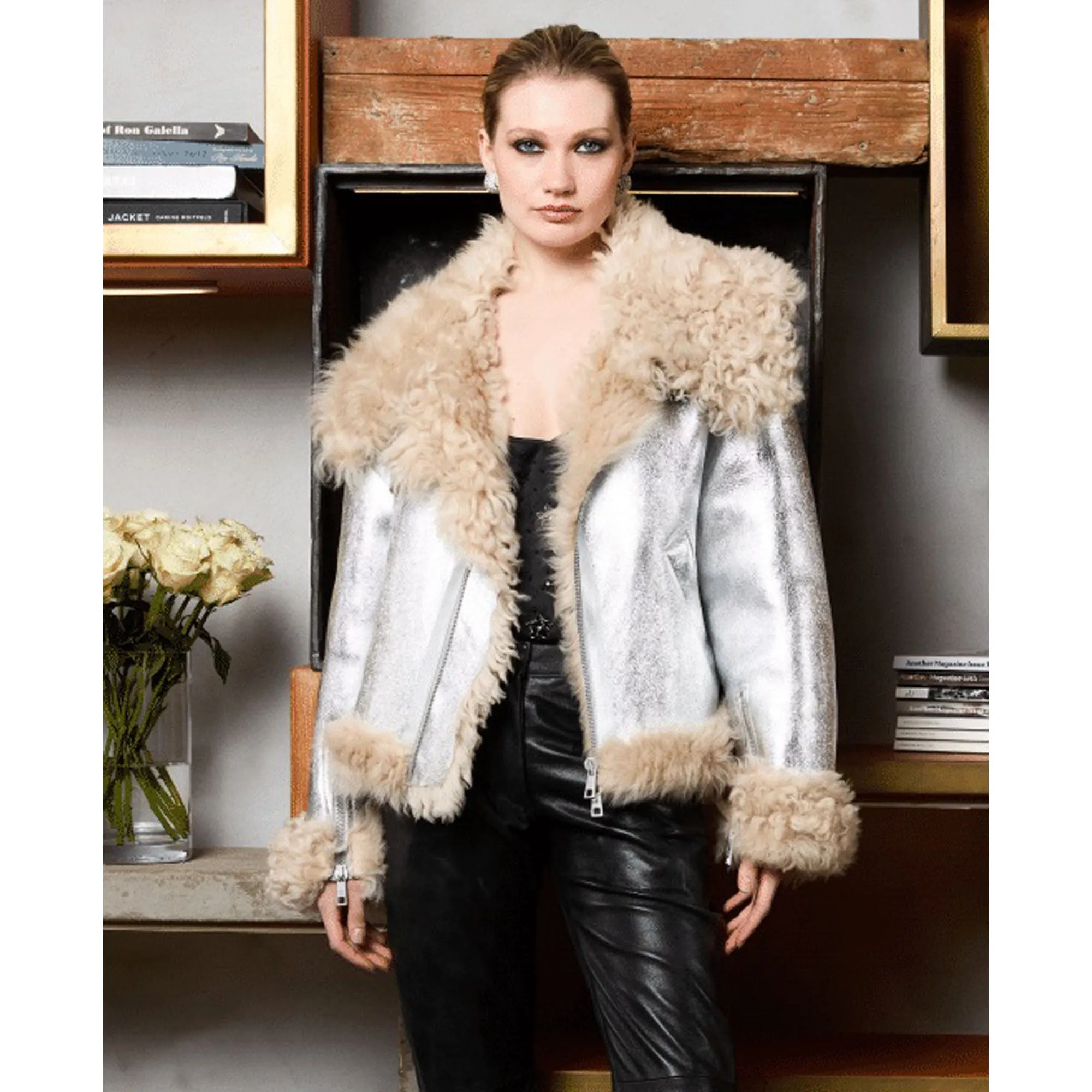 Shearling Jacket - Silver