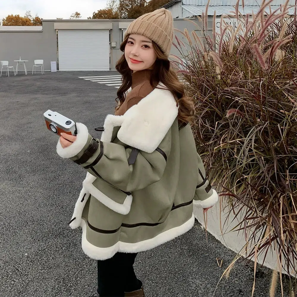 Shearling-Lined Button-Up Coat