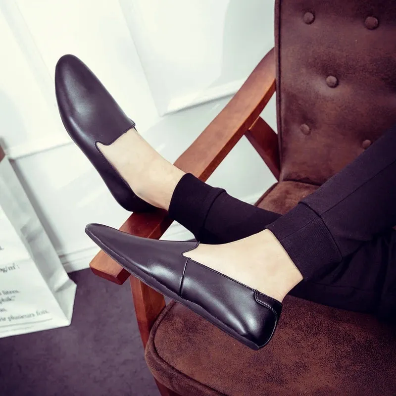 Simple Leather Men Loafers