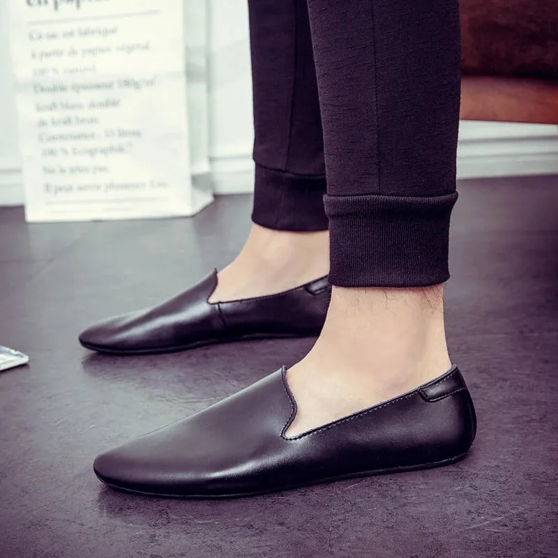 Simple Leather Men Loafers