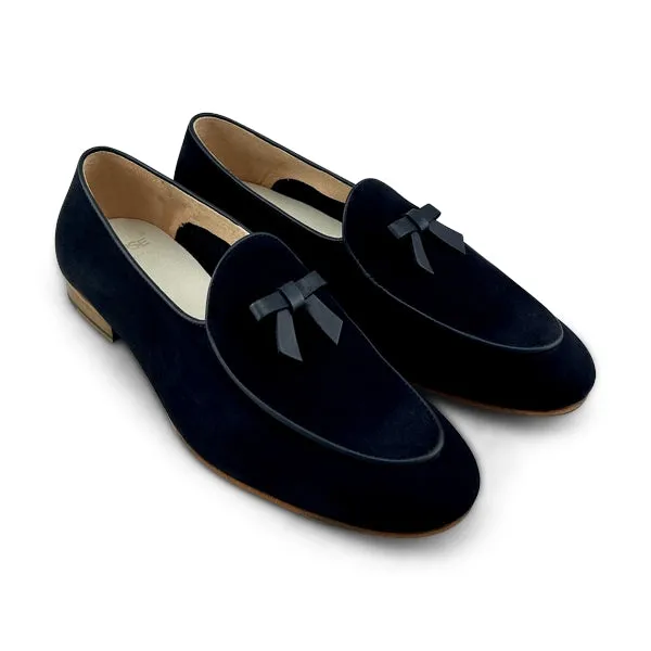 Slippers blu in camoscio