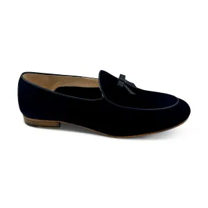 Slippers blu in camoscio