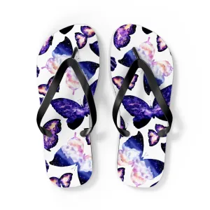 Space Butterfly Flip Flops - Trendy Summer Footwear for Beach and Casual Outings