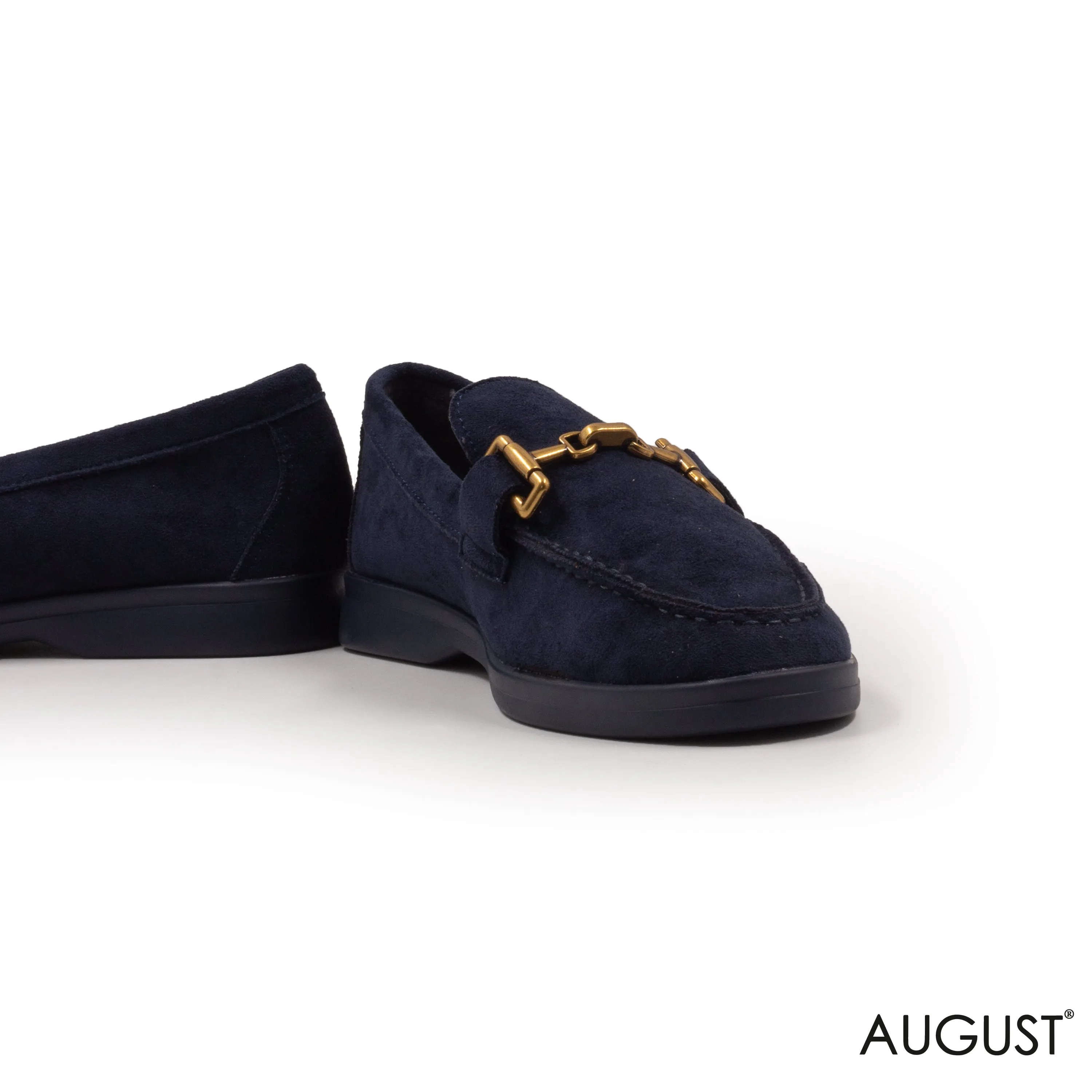 SPLIT CHAMOIS LOAFERS WITH BUCKLE