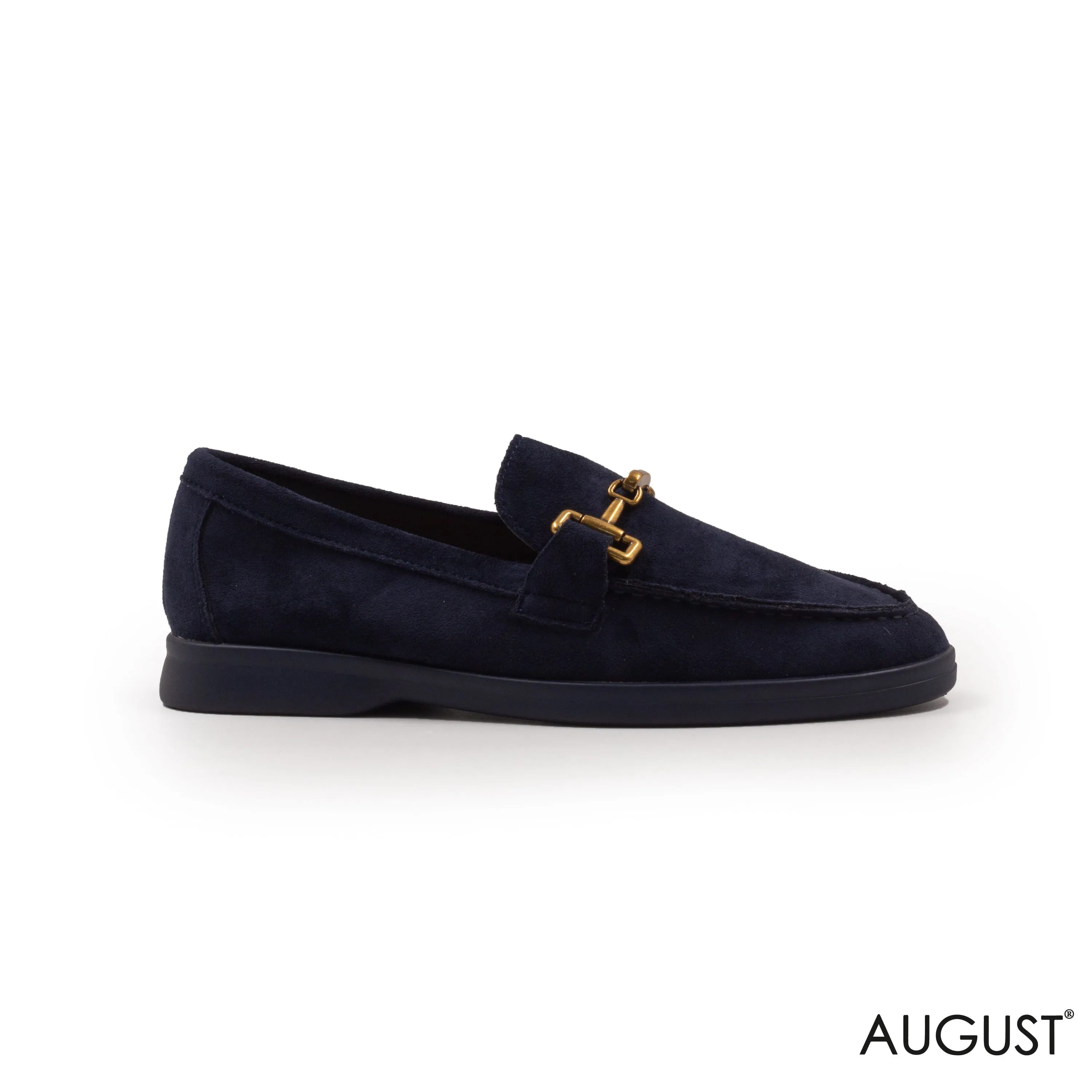 SPLIT CHAMOIS LOAFERS WITH BUCKLE