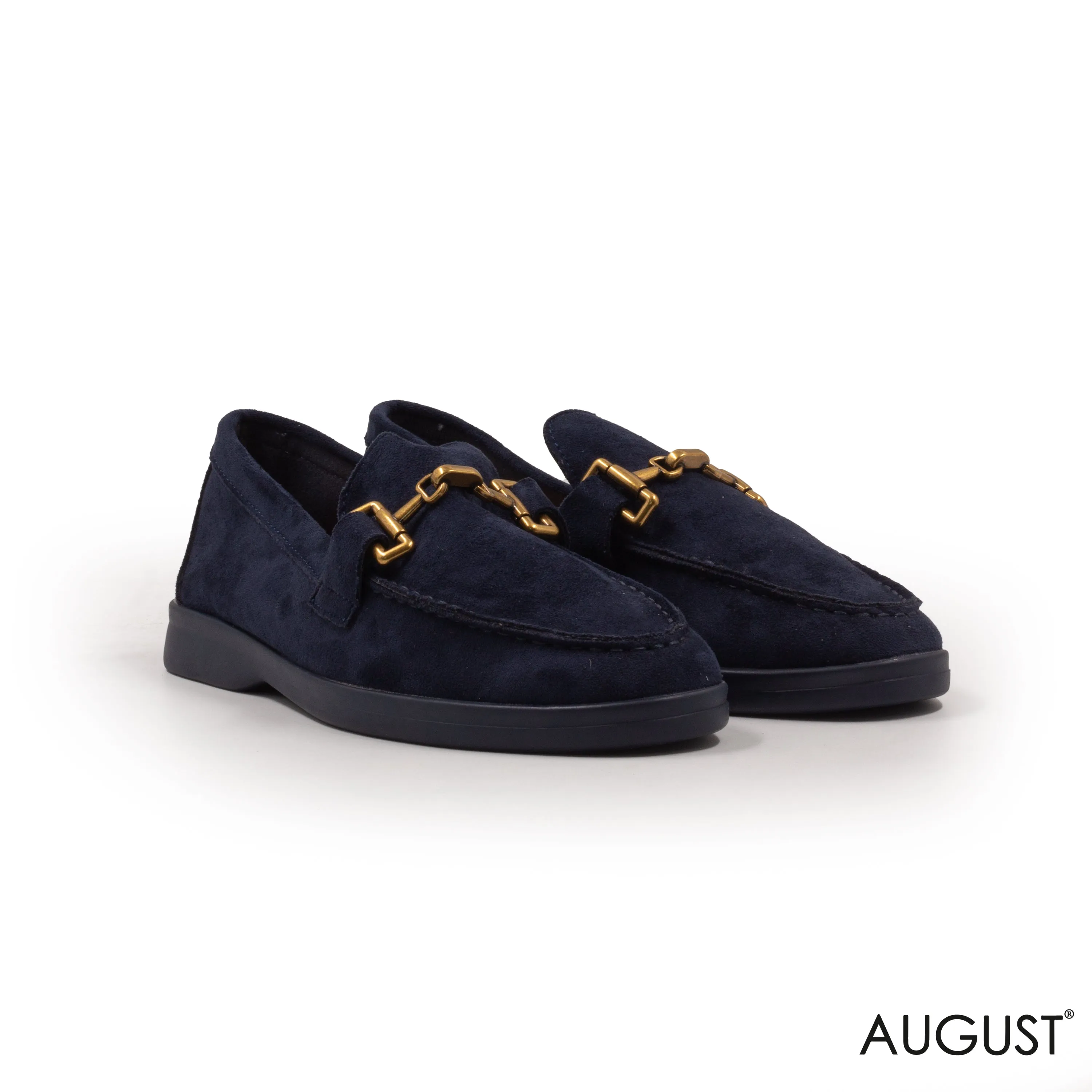 SPLIT CHAMOIS LOAFERS WITH BUCKLE