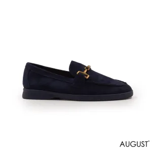 SPLIT CHAMOIS LOAFERS WITH BUCKLE