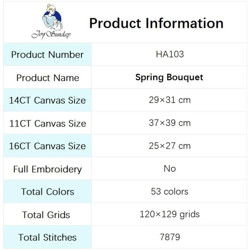 Spring Bouquet DIY Watering Flower Bird Cross Stitch