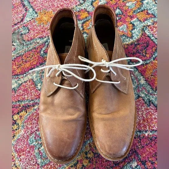 Steve Madden | Men’s tan leather Hestonn lace up ankle chukka boot shoe, size 12