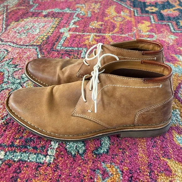 Steve Madden | Men’s tan leather Hestonn lace up ankle chukka boot shoe, size 12